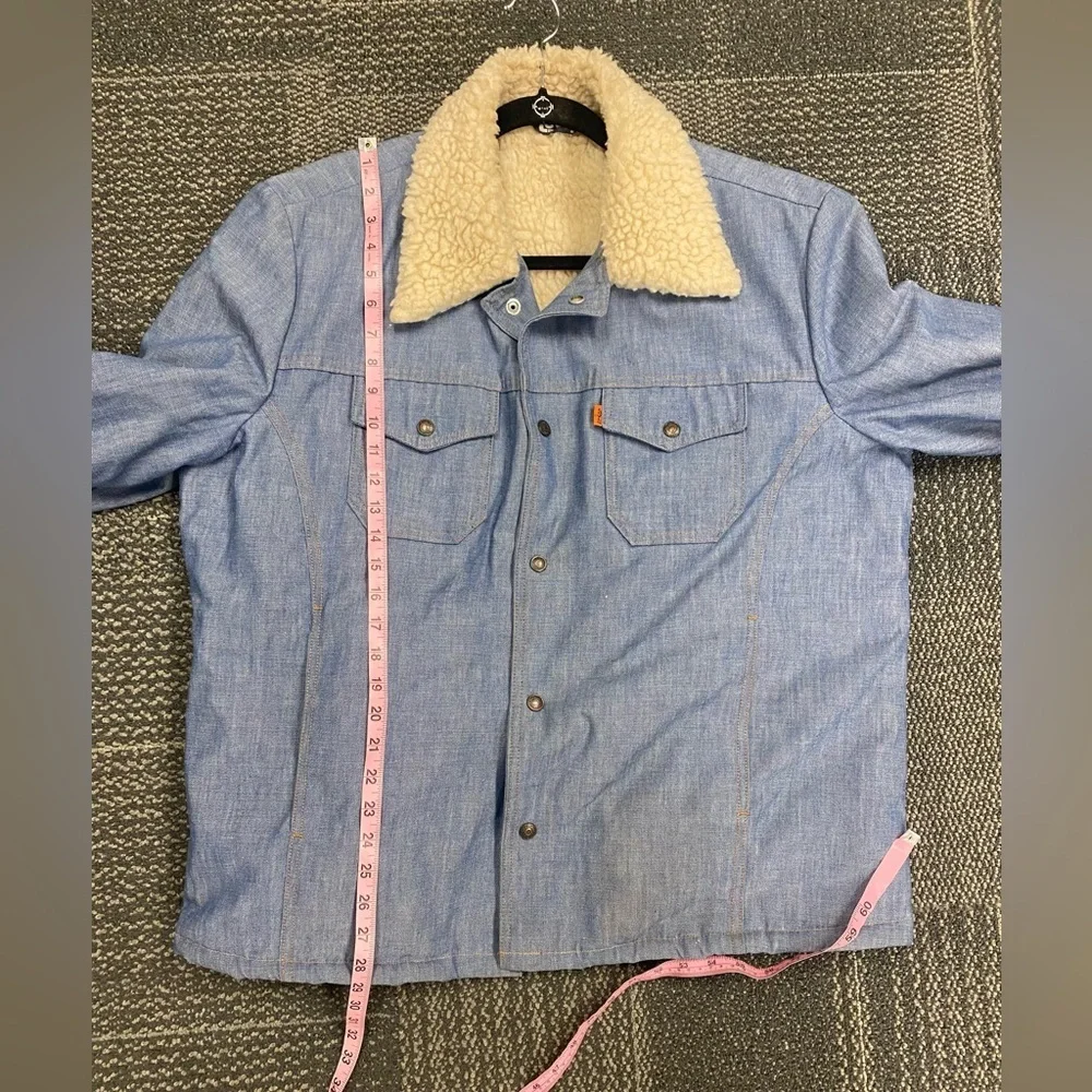 Vintage 70’s Levis Chambray Jacket Button Levis Oren Tag Trucker Sherpa Jacket